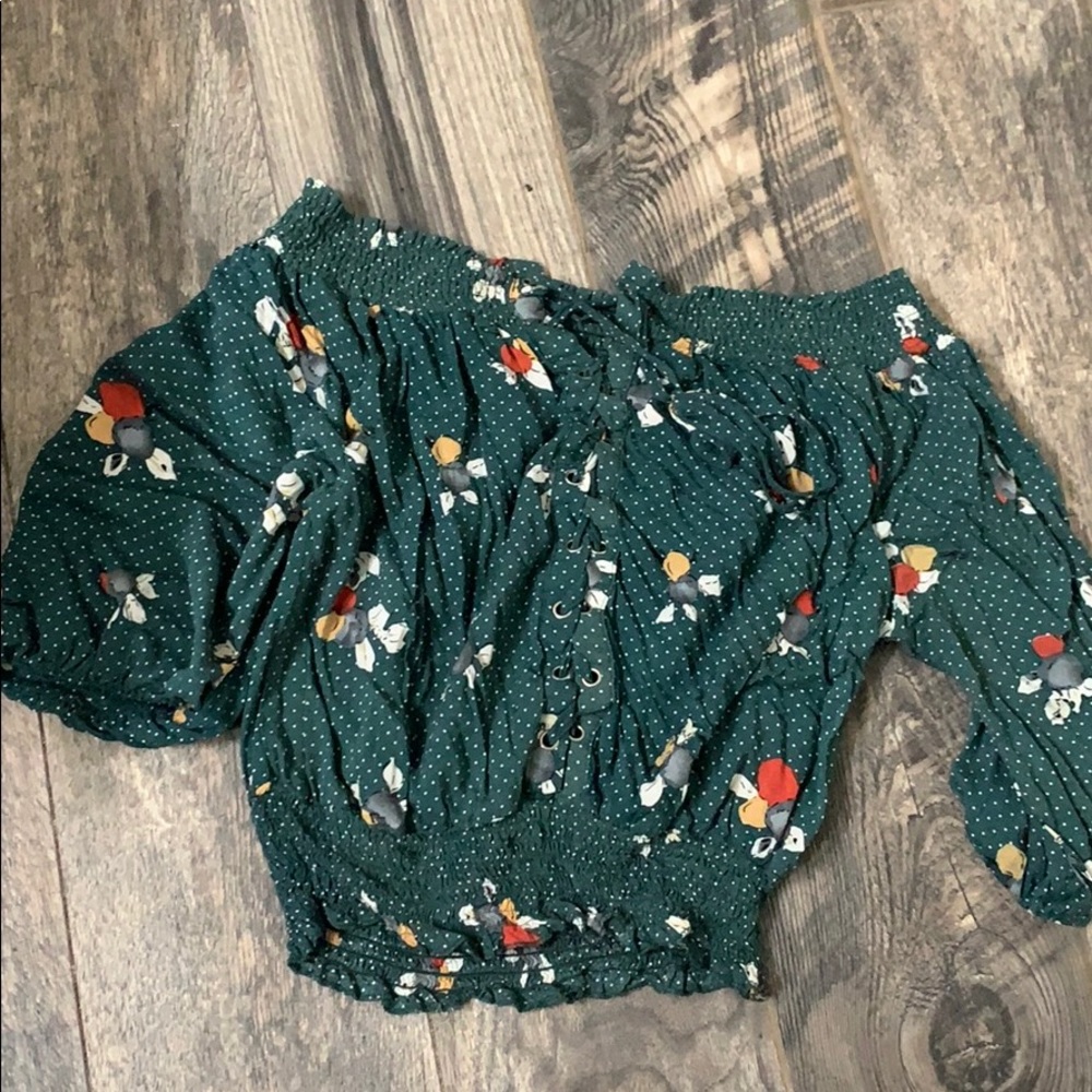 Turquoise off the shoulder